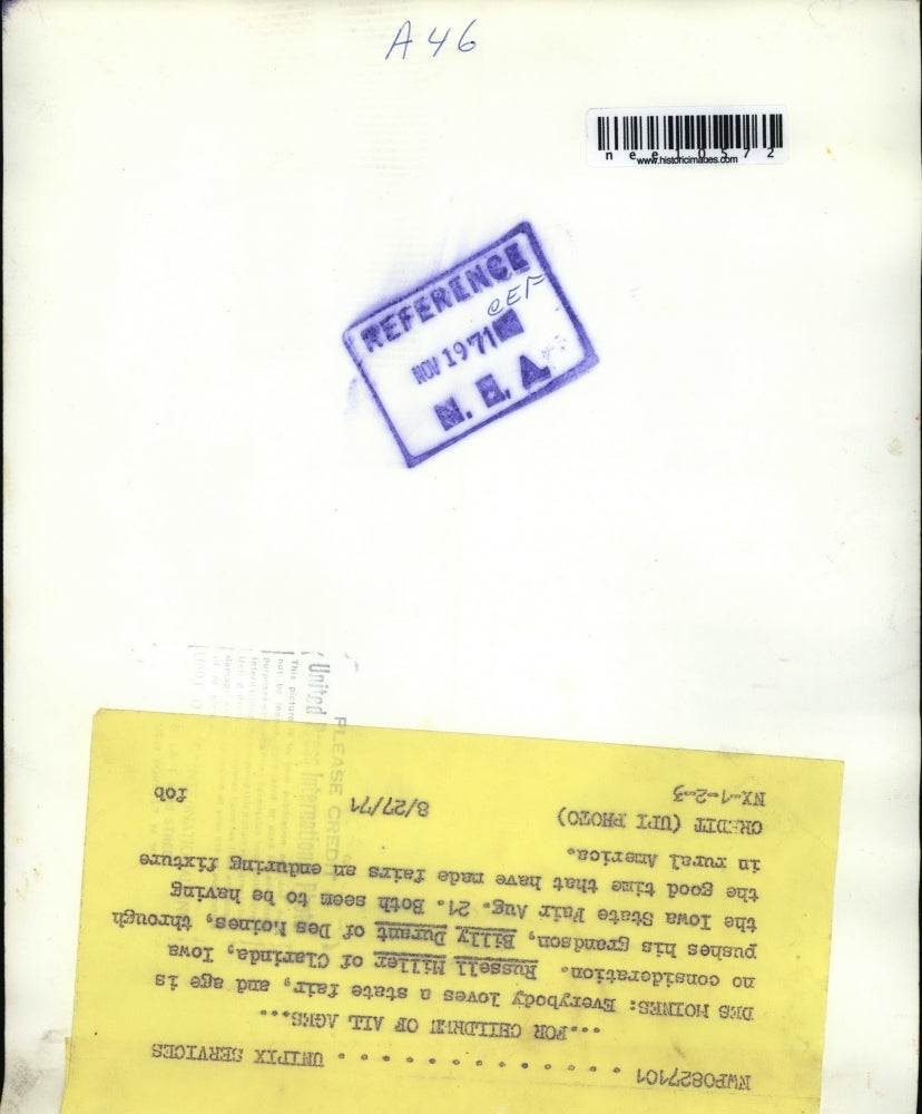 1971 Press Photo Russell Miller and Grandson Billy Durant at Iowa State Fair