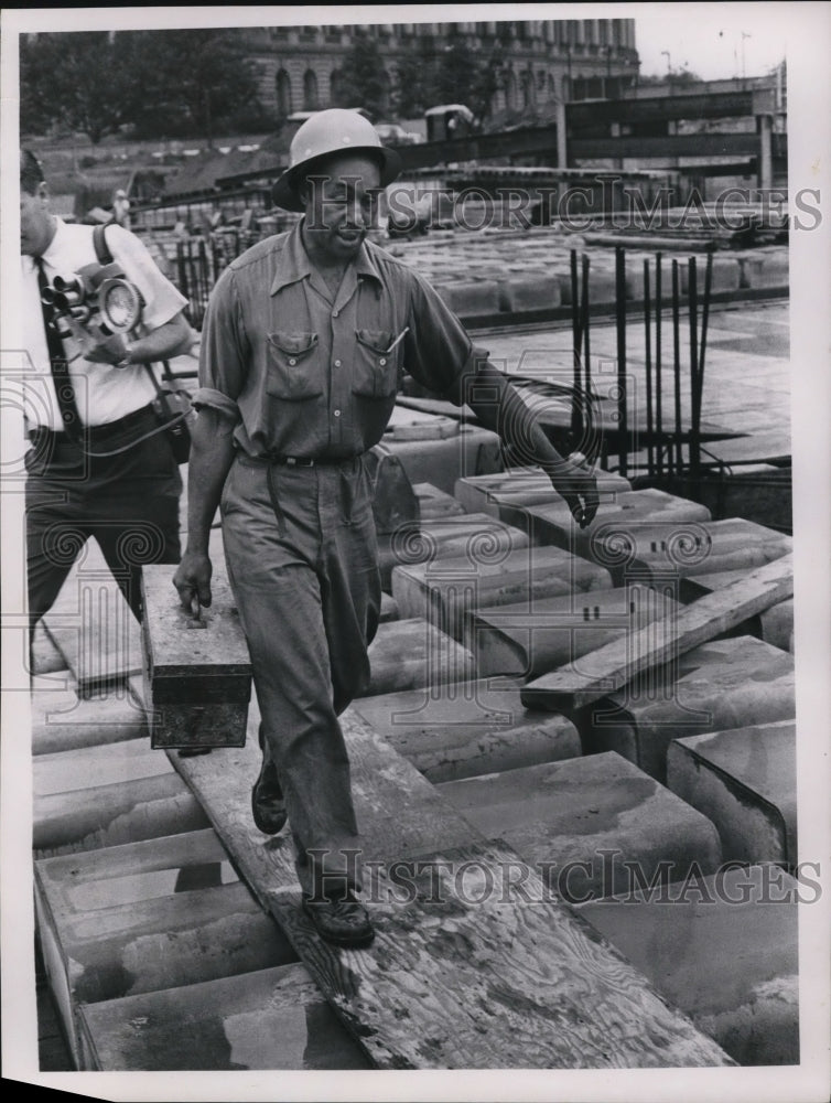 1963 Press Photo Albert 38 year old Metal Worker - nee10624