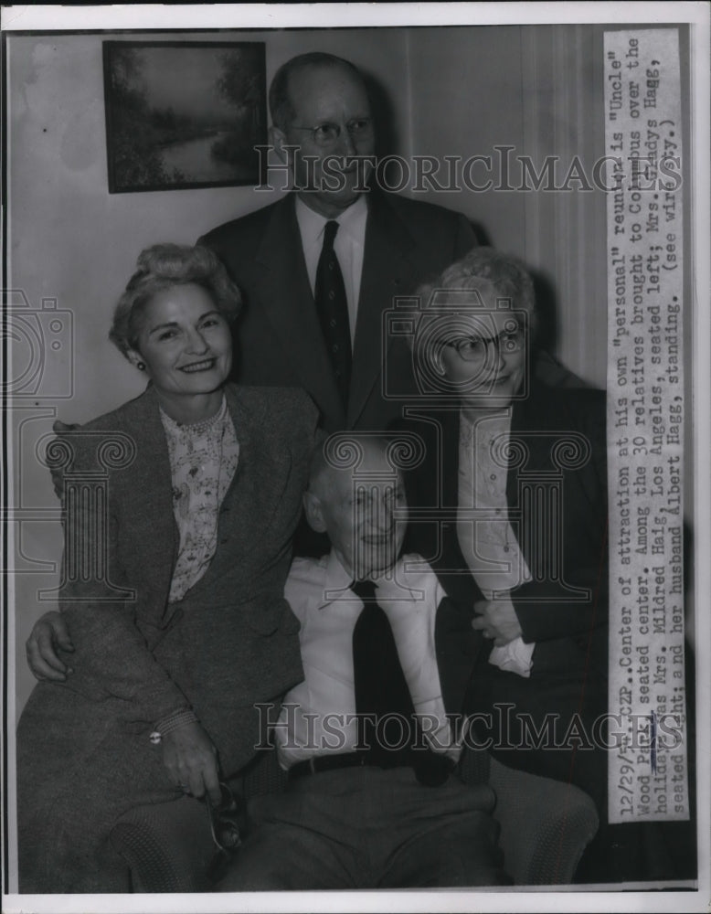 1954 Press Photo Uncle Wood Park and his relatives brought to Columbus