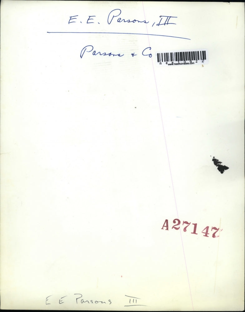 Press Photo EE Parsons III of Parsons & Company - nee10922