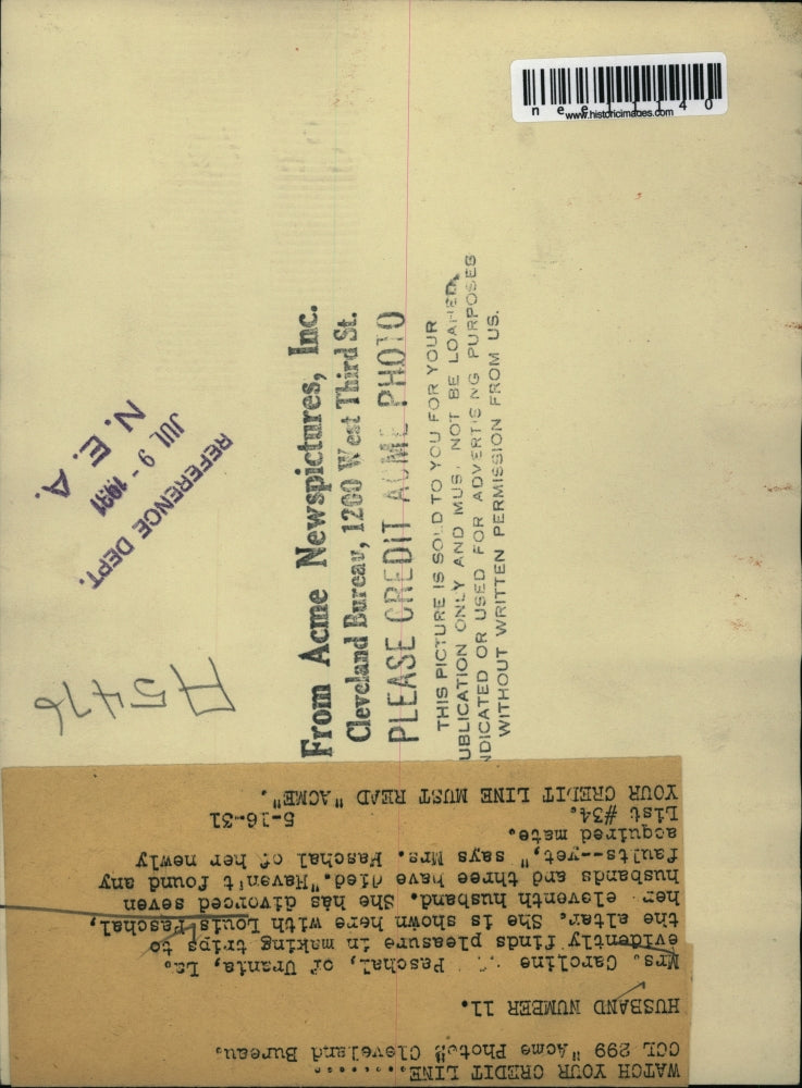 1931 Press Photo Mrs Caroline Pashcal Her 11th Husband Louis Paschal - nee11140