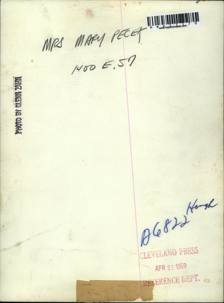 1959 Press Photo Mrs Mary Pecek - nee11170