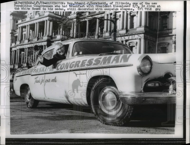 Load image into Gallery viewer, 1959 Press Photo Wash DC Rep Edward Derwinski of Ill new Congressman
