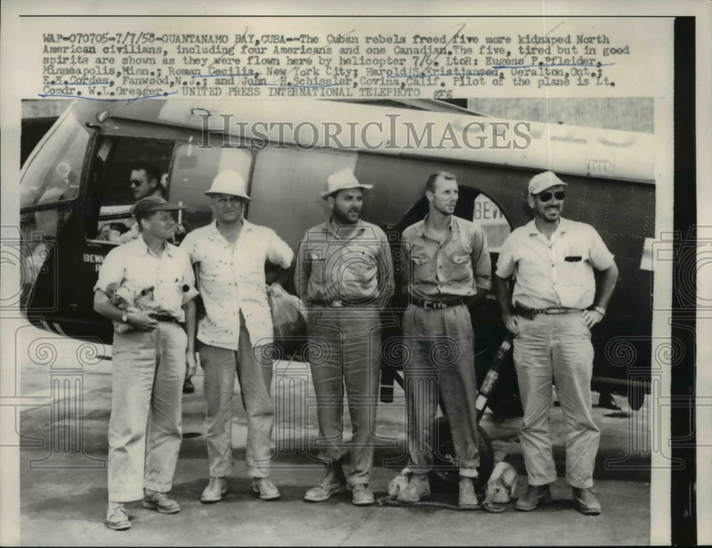 Load image into Gallery viewer, 1958 Press Photo Guantanamo Bay Cuba E Pfleider,R Cecilia,H Kristjansen
