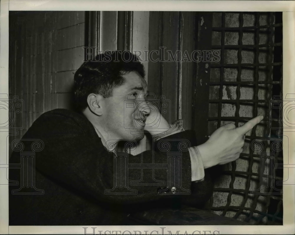 1940 Press Photo Capt. Ivan I. Poderjay Looking out Window