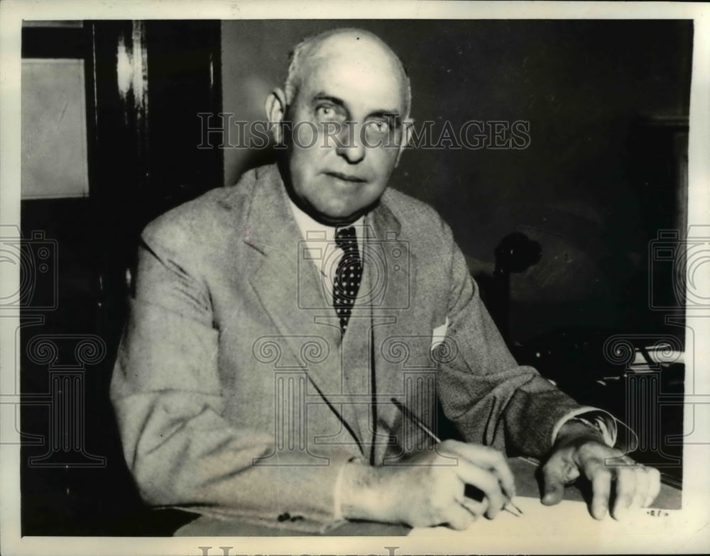 1934 Press Photo Lansing Kanssas Warden Kirk Prather State Penitentiary