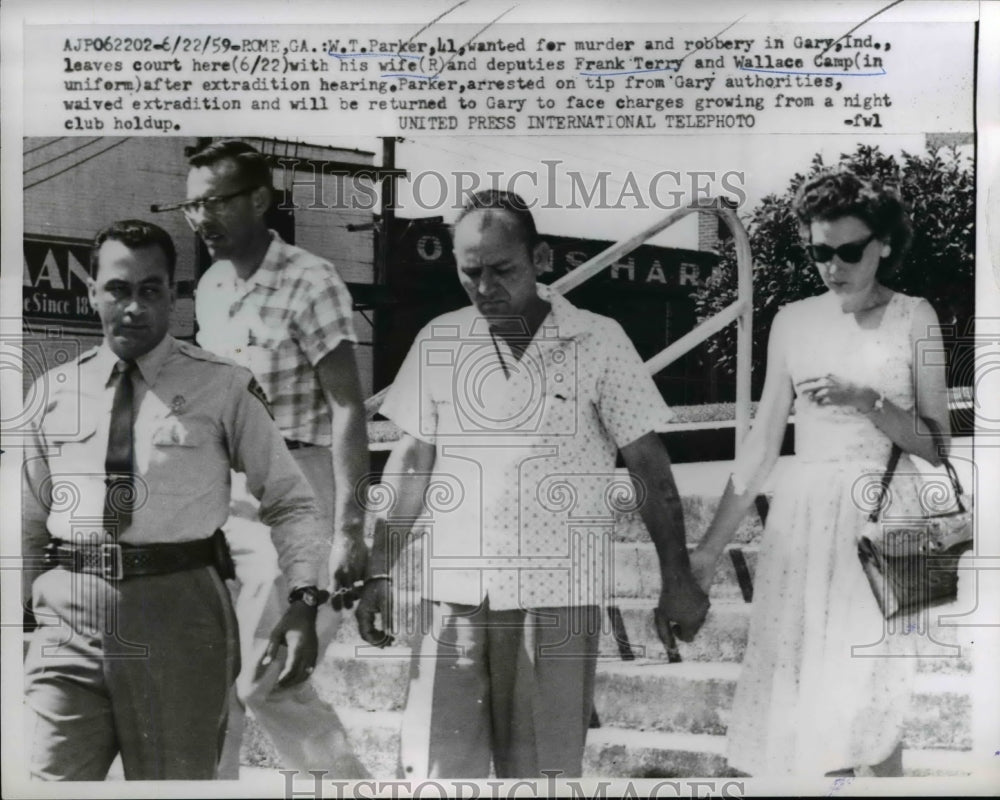 1959 Press Photo Rome Ga WT Parker & wife murder & robbery charges - nee11795