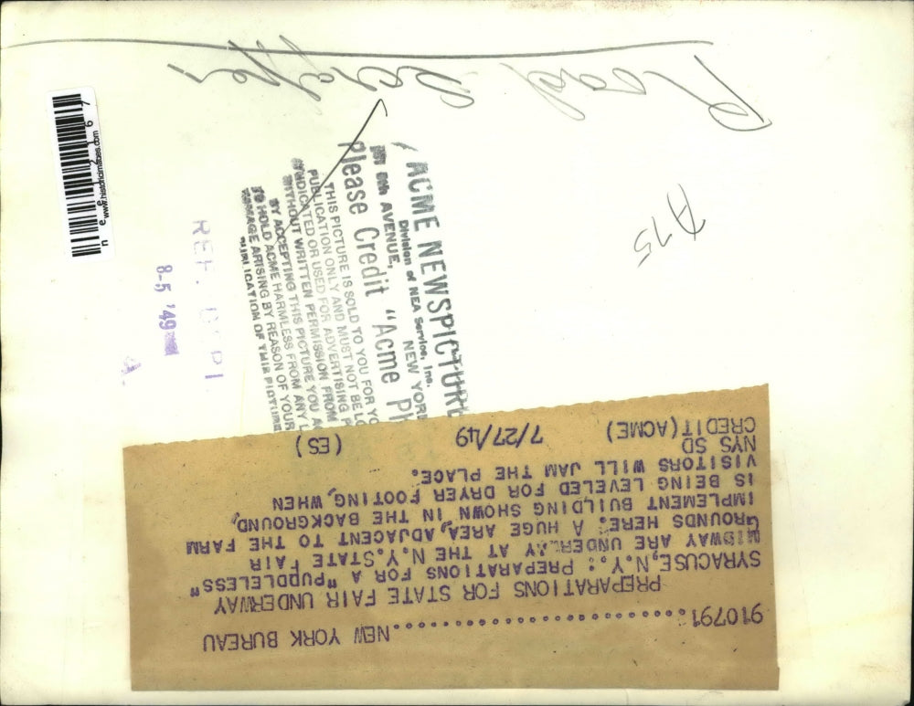 1949 Press Photo Preparation for State Fair Underway Syracuse New York