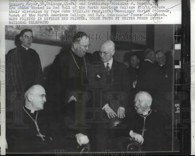 Load image into Gallery viewer, 1959 Press Photo Chicago Archbishop Albert C Meyer ,AJ Nuensch, M OConnor
