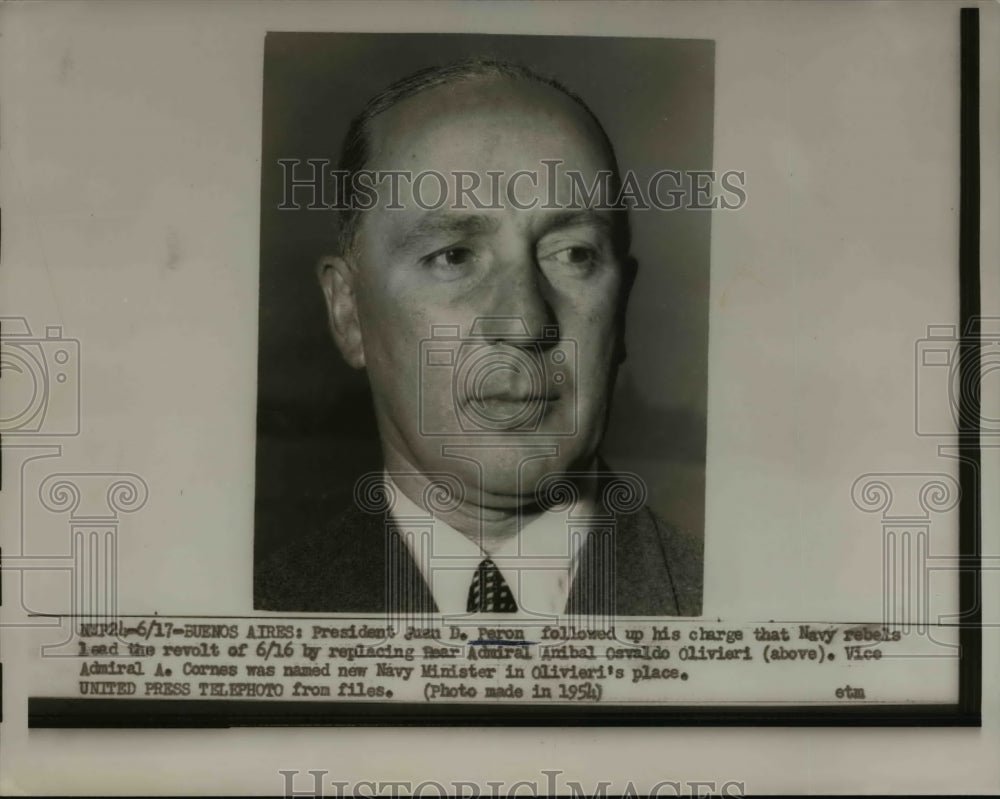 1955 Press Photo John D Peron He Said Navy Rebels Lead Buenos Aires Revolt