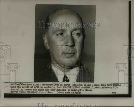 1955 Press Photo John D Peron He Said Navy Rebels Lead Buenos Aires Revolt