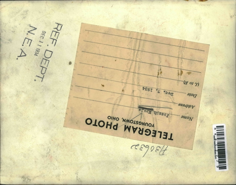 1934 Press Photo Joseph Kraja - nee12779