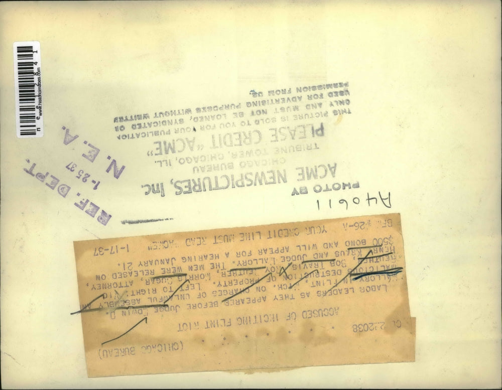 1937 Press Photo Accused of inciting Flint Riot in Flint, Michigan - nee12841