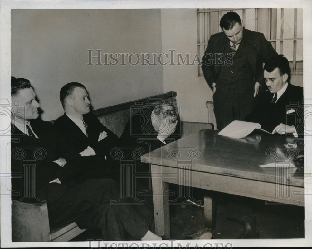 1935 Press Photo Judge James Kinne Seattle Wash, jurors Dahl, Kinnar, Shay,
