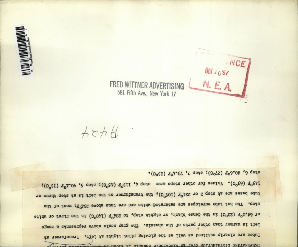 1957 Press Photo Tubes glowing with heat - nee13447