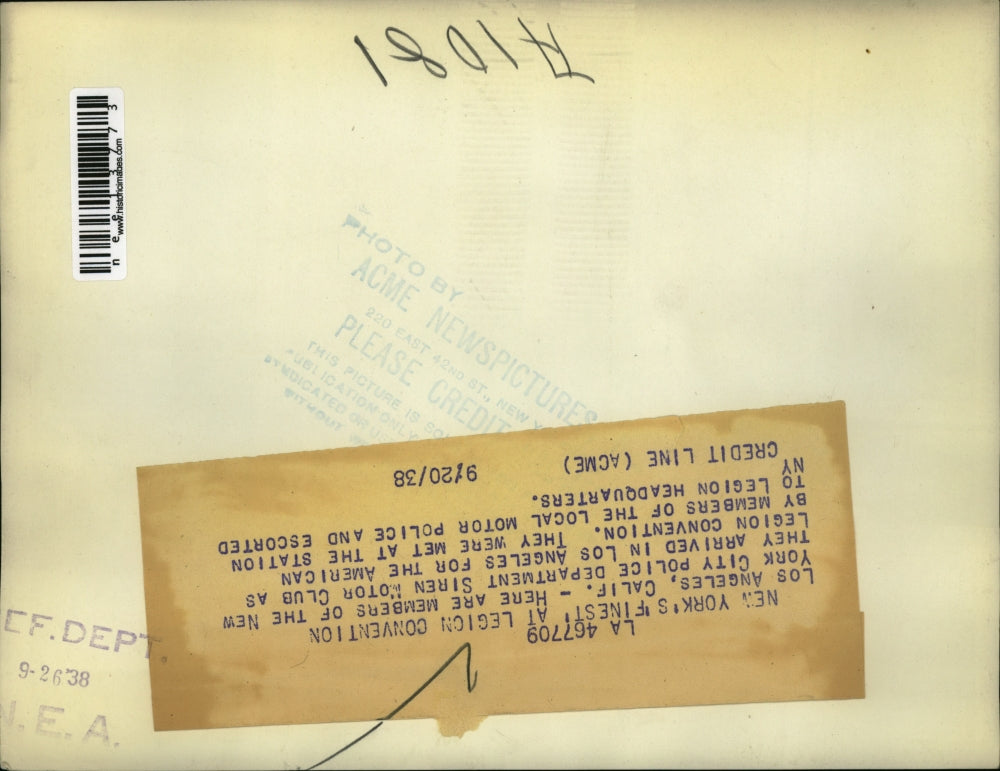 1938 Press Photo New York's finest at the American Legion Convention - nee13773