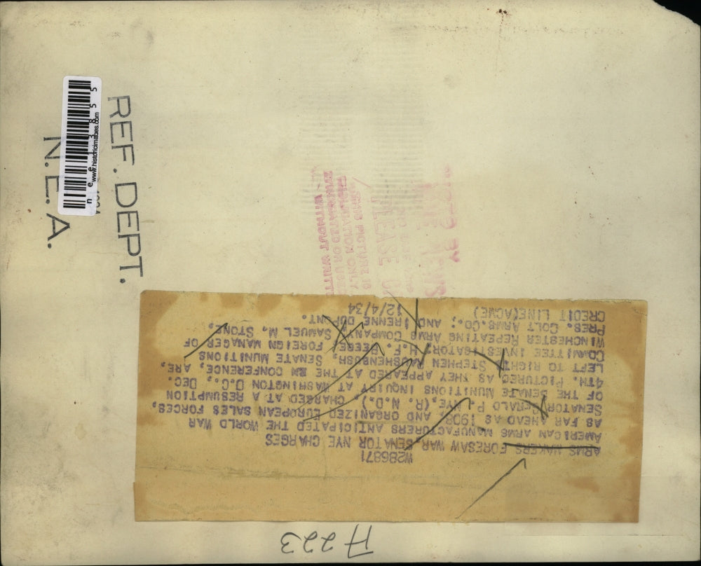 1934 Press Photo Arms Makers Foresaw War Senator Gerald Nye Charged at Committee