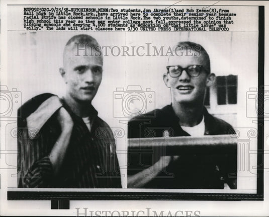 1958 Press Photo Jon Ahrens & Bob Keene Came from Little Rick To Minnesota