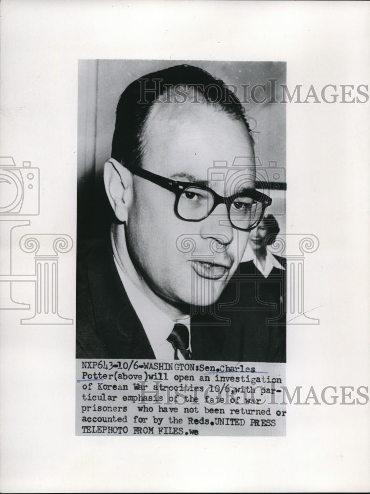 1953 Press Photo Sen. Charles Potter - nee14024
