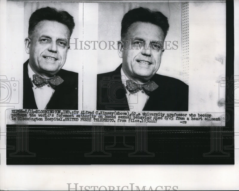 Load image into Gallery viewer, 1956 Press Photo Professor Dr. Alfred C. Kinsey - nee14126
