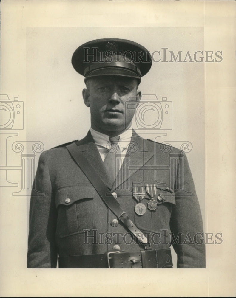 1934 Press Photo Martin A. Mack, Commander Foreign War Veterans, Woodland Hills