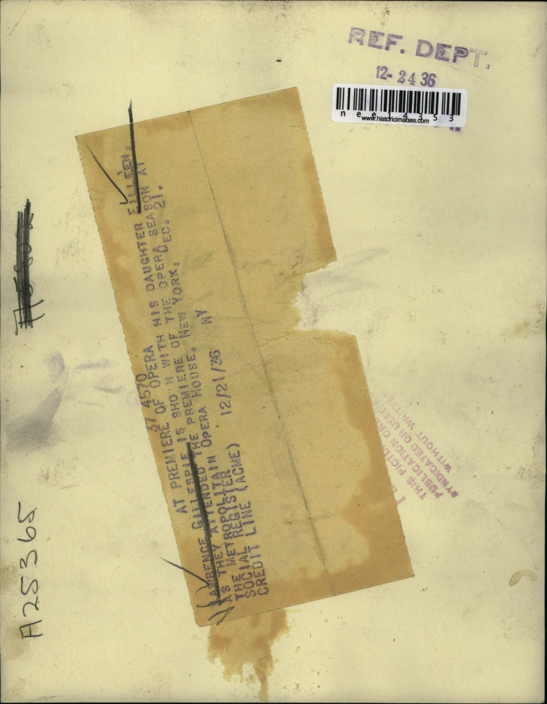 1936 Press Photo Lawrence Gillispie & daughter Eileen at opera in NYC