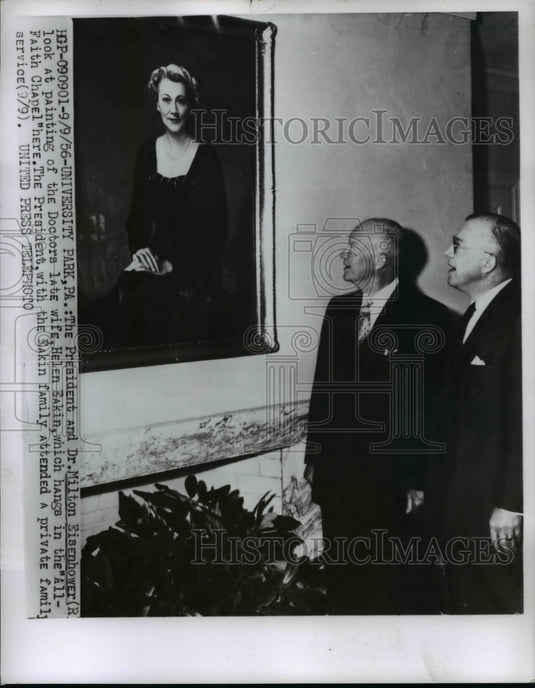 1956 Press Photo University Park Pa PresidentEisenhower & Dr M Eisenhower