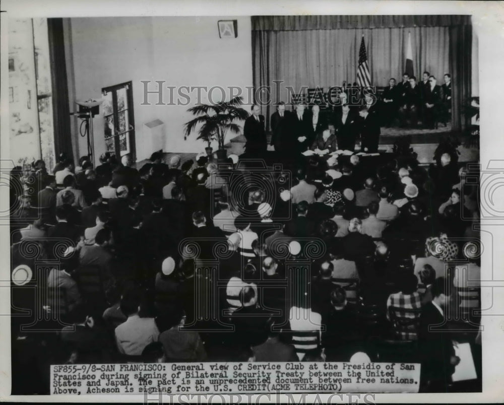 1951 Press Photo Service Club at Presido of San Francisco signing Treaty