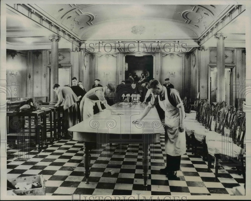 1939 Press Photo The dining salon for the royal voyage to Canada King George VI