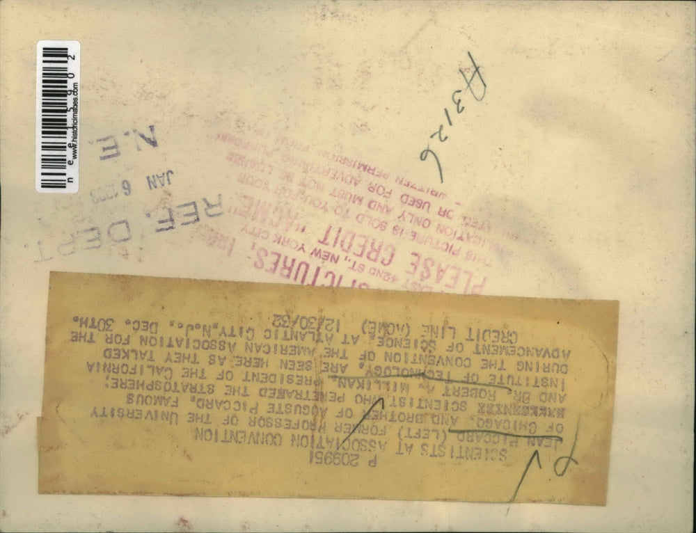 1932 Press Photo Jean Piccard, Dr Rbt Millikan at Convention American Science