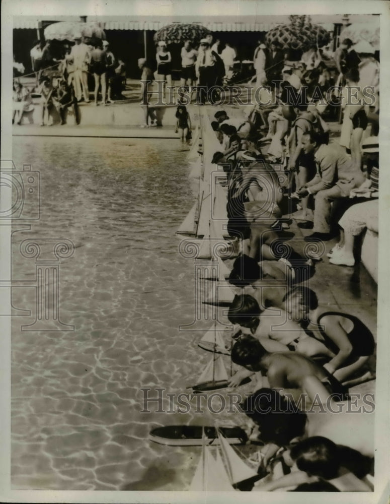 1935 Press Photo Bill Reagan is a participant at the Junior Sailing Regatta- Historic Images