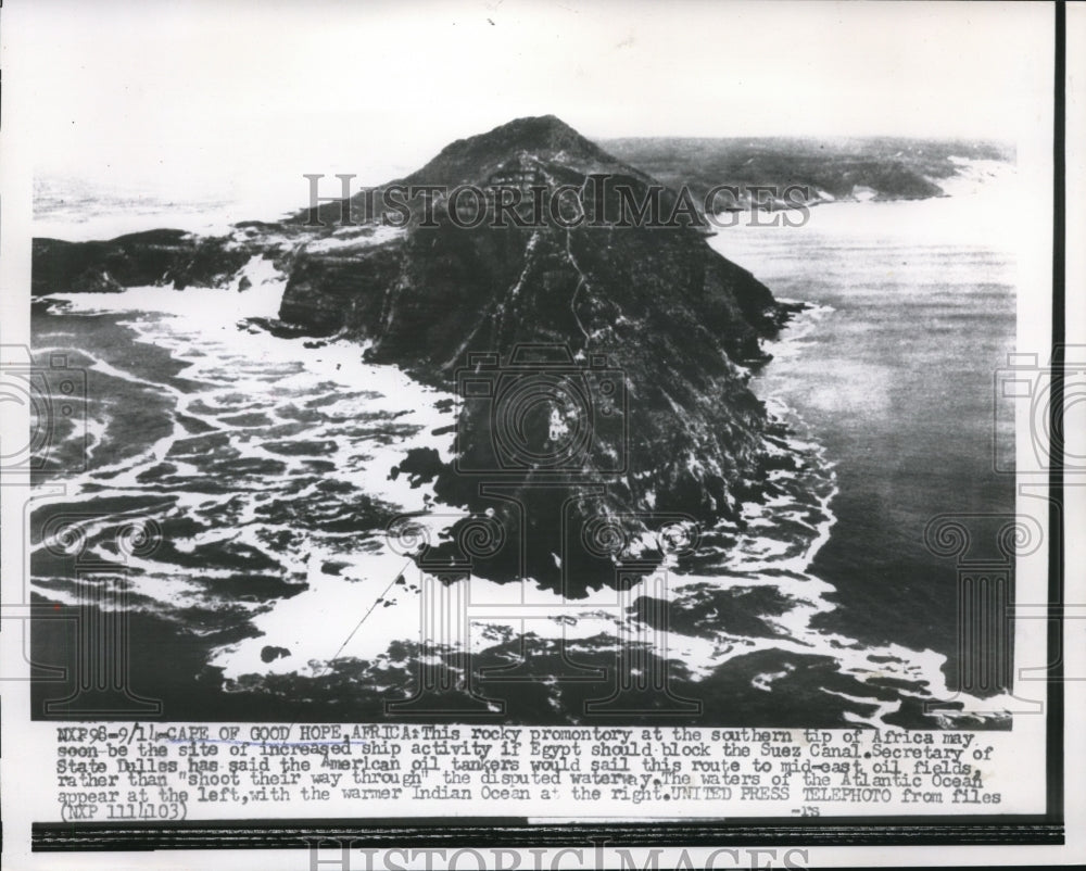 1956 Press Photo The rocky promontory at the southern tip of Africa