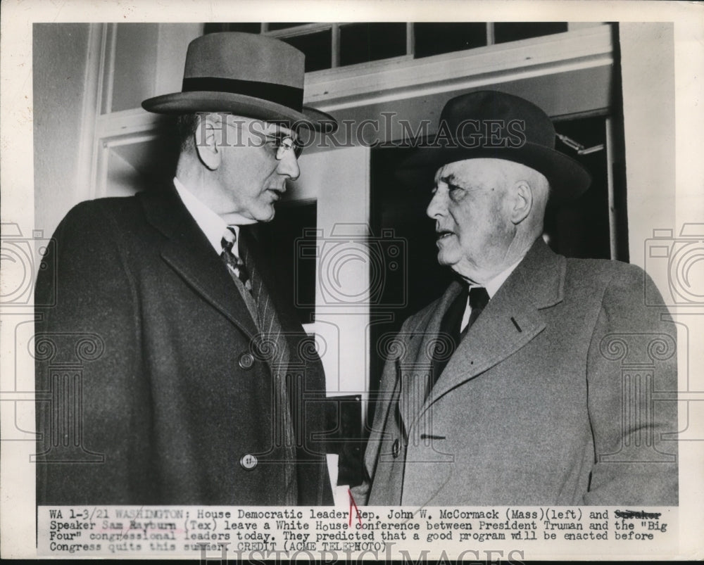 1949 Press Photo Wash DC Hi=ouse Democratic leader Rep JW McCormack