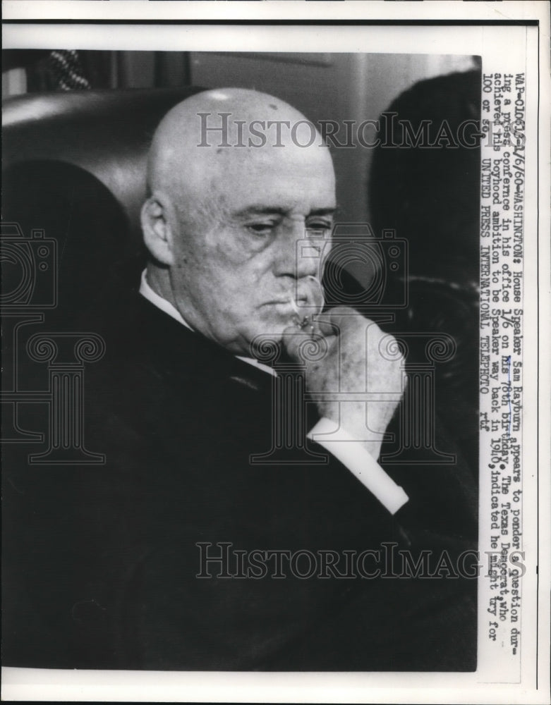 1960 Press Photo Washington Sam Rayburn - nee18276