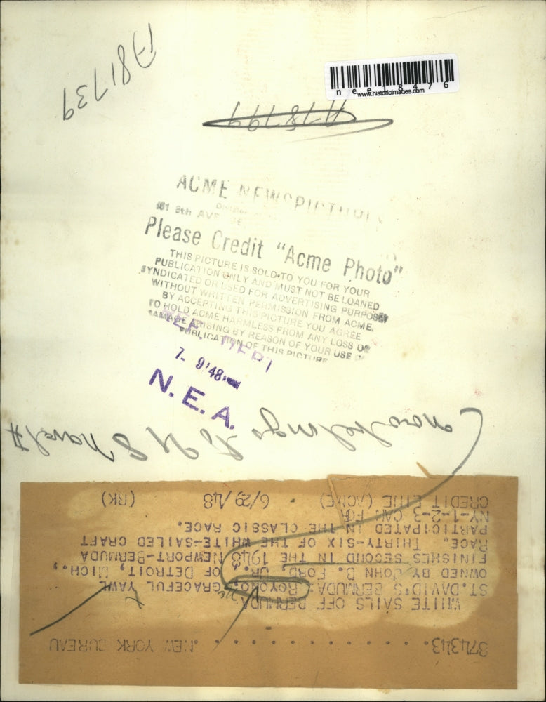 1948 Press Photo Royono Wins in Bermuda