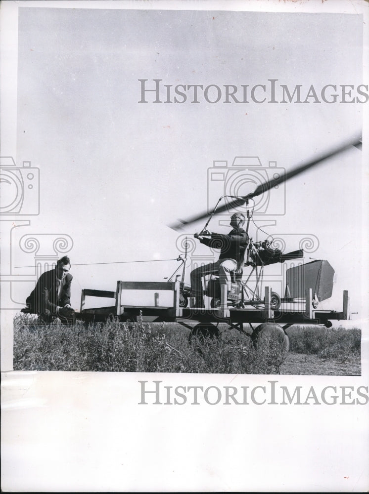Load image into Gallery viewer, 1958 Press Photo Gyro-Copter Homemade Midget Copter
