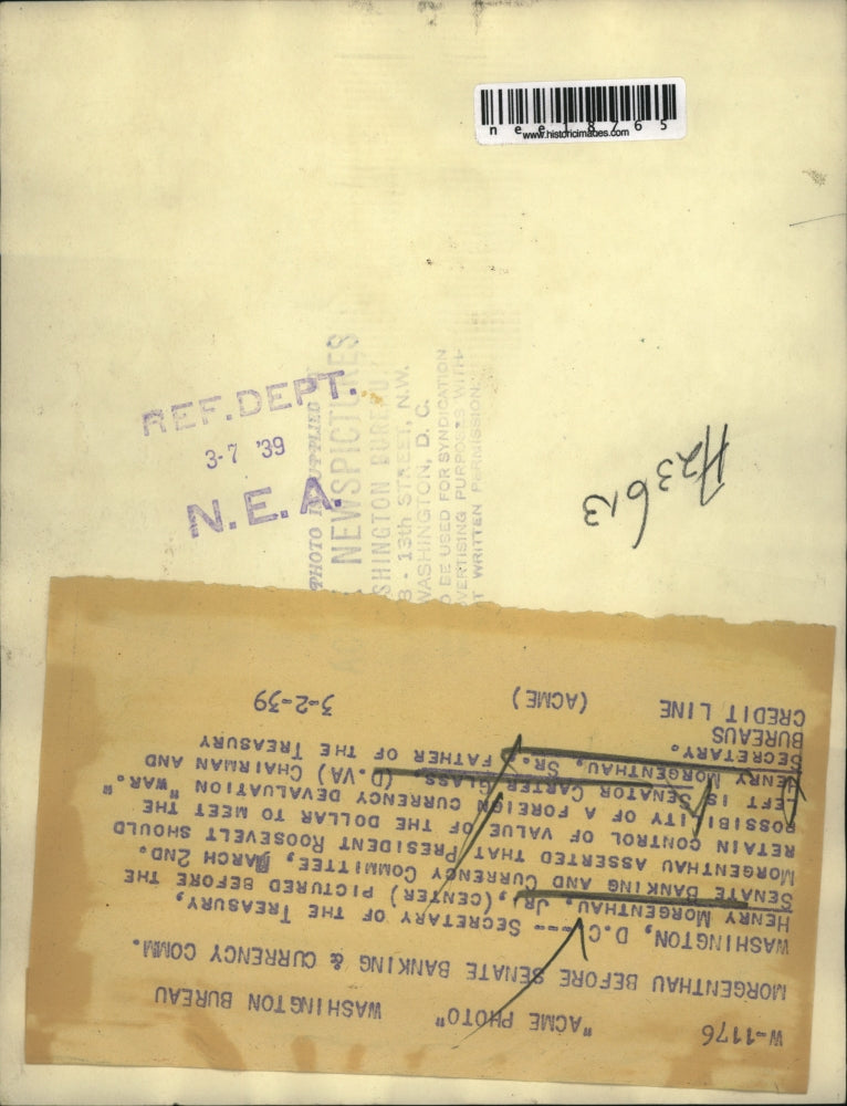 1939 Press Photo Secretary of the Treasury Henry Morgenthau, son and Sen. Carter