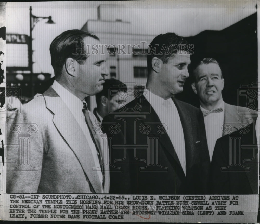 1955 Press Photo Louis E. Wolfson arrives at Medinah Temple