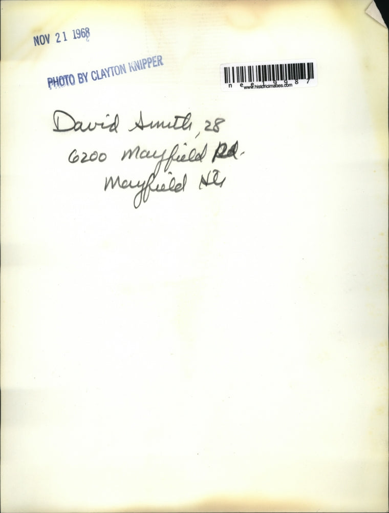 1968 Press Photo David Smith