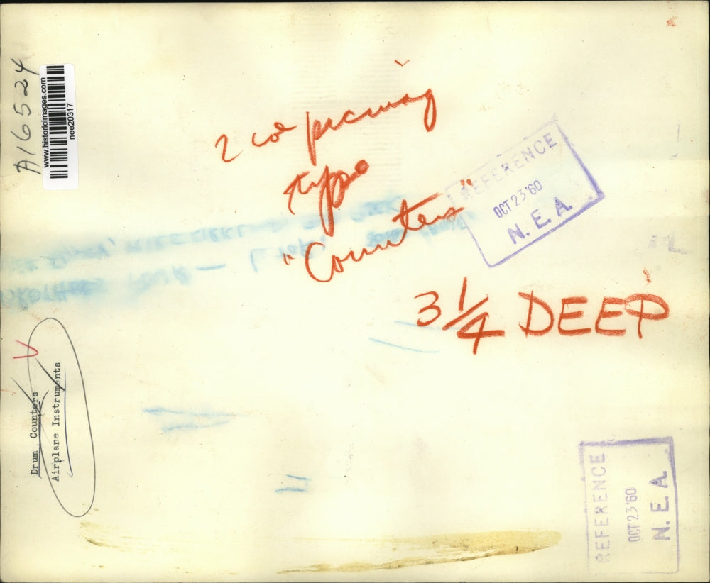 1960 Press Photo Drum Counters Airplane Instruments