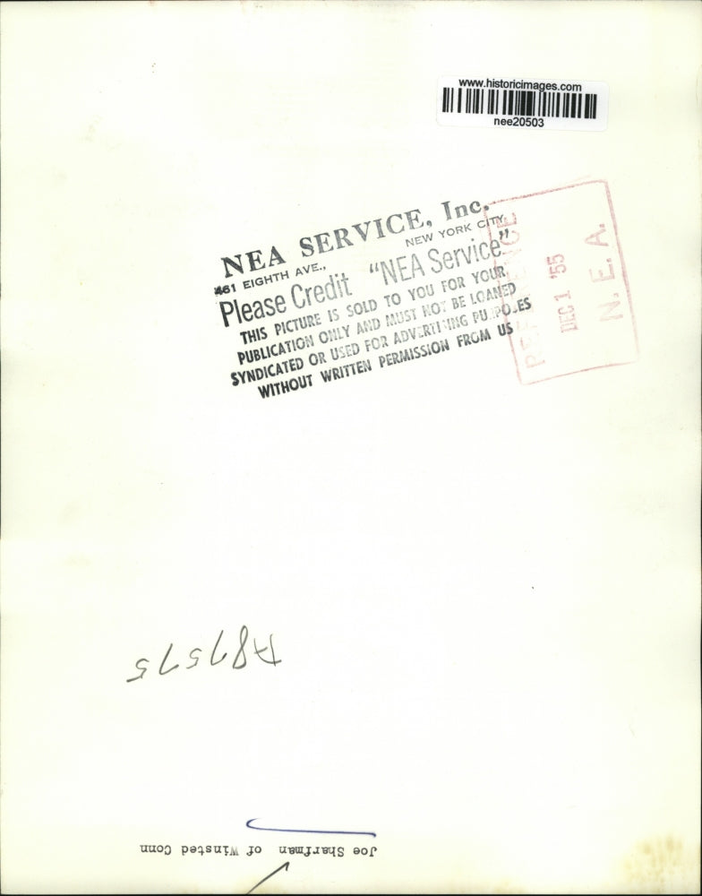 1955 Press Photo Joe Sharfman of Winsted Conn - nee20503