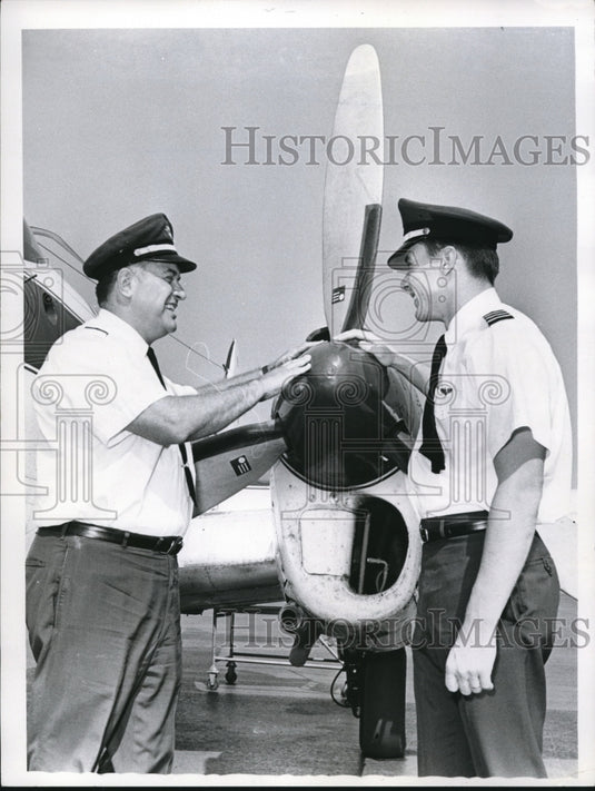 1967 Press Photo Captain Tom Tector with son Tom Jr. both TH6 Airlines pilot