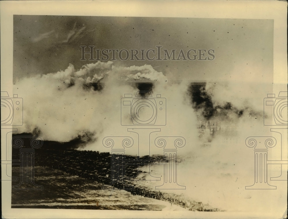 1924 Press Photo Smokescreen Dropped by Navy Plane in NJ