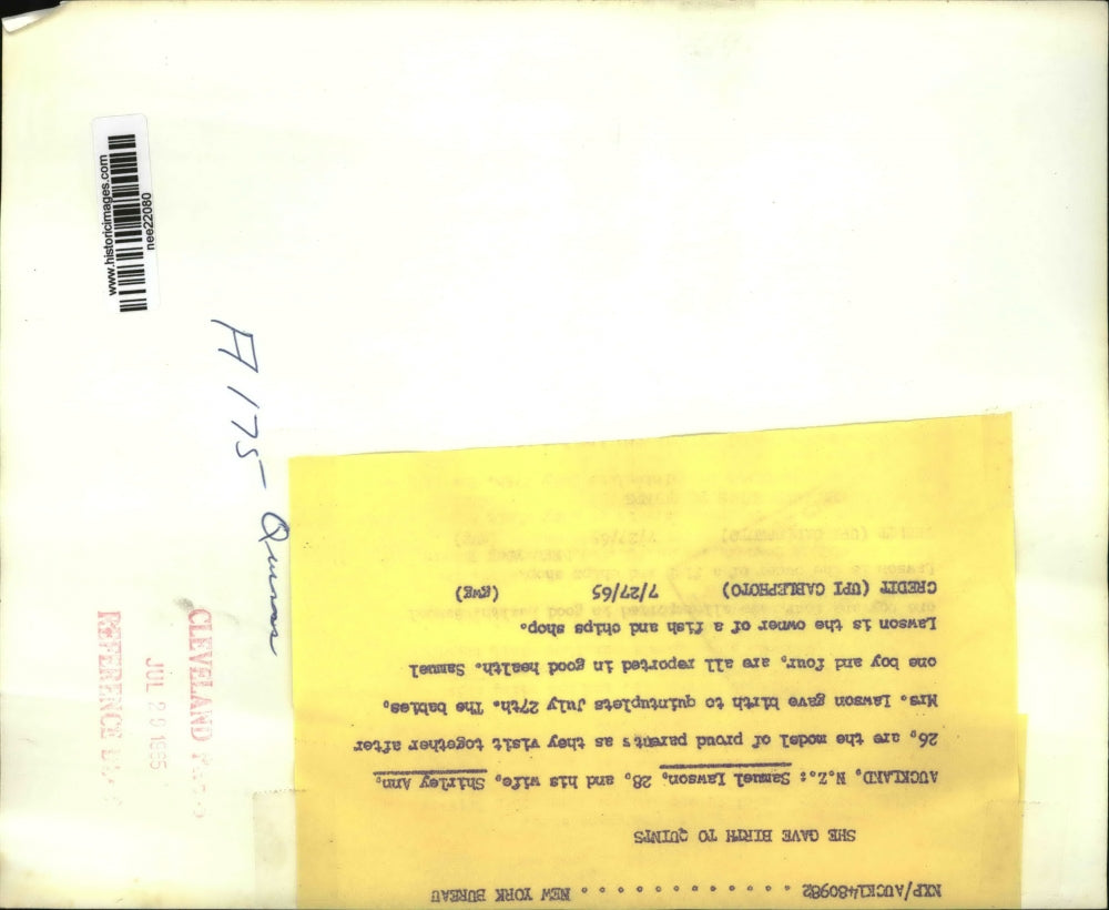 1955 Press Photo Samuel Lawson and his wife Shirley Ann after giving birth