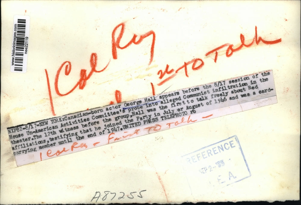 1955 Press Photo George Hall, Canadian-born actor - nee22119