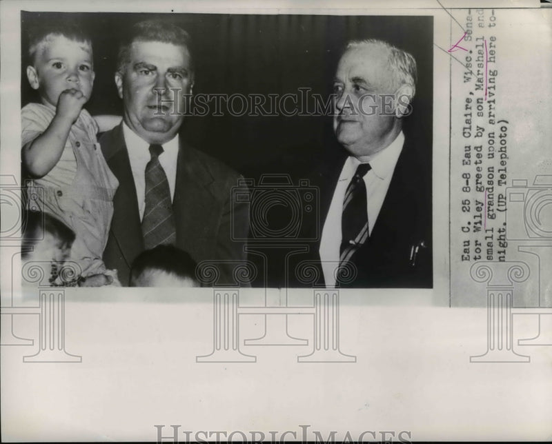 Load image into Gallery viewer, 1953 Press Photo Senator Wiley and Son Marshall - nee22207
