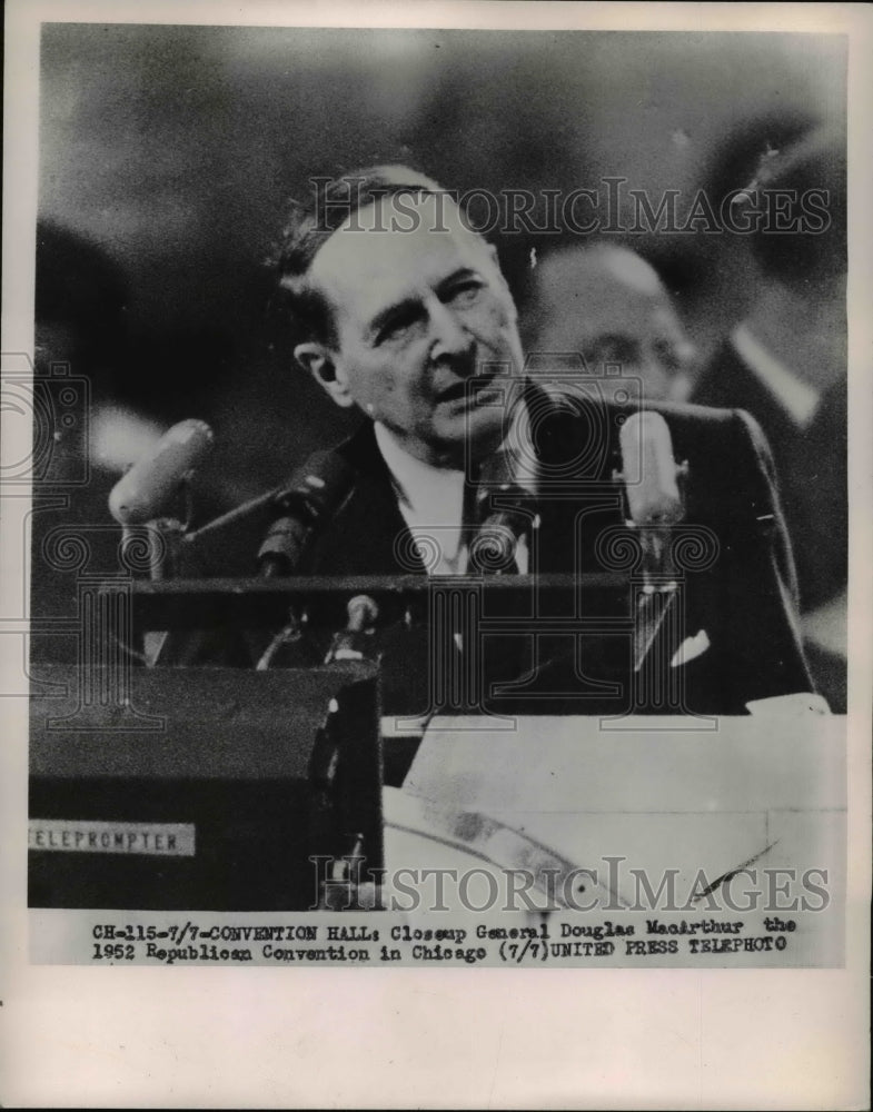1952 Press Photo General Douglas MacArthur at the Republican Convention
