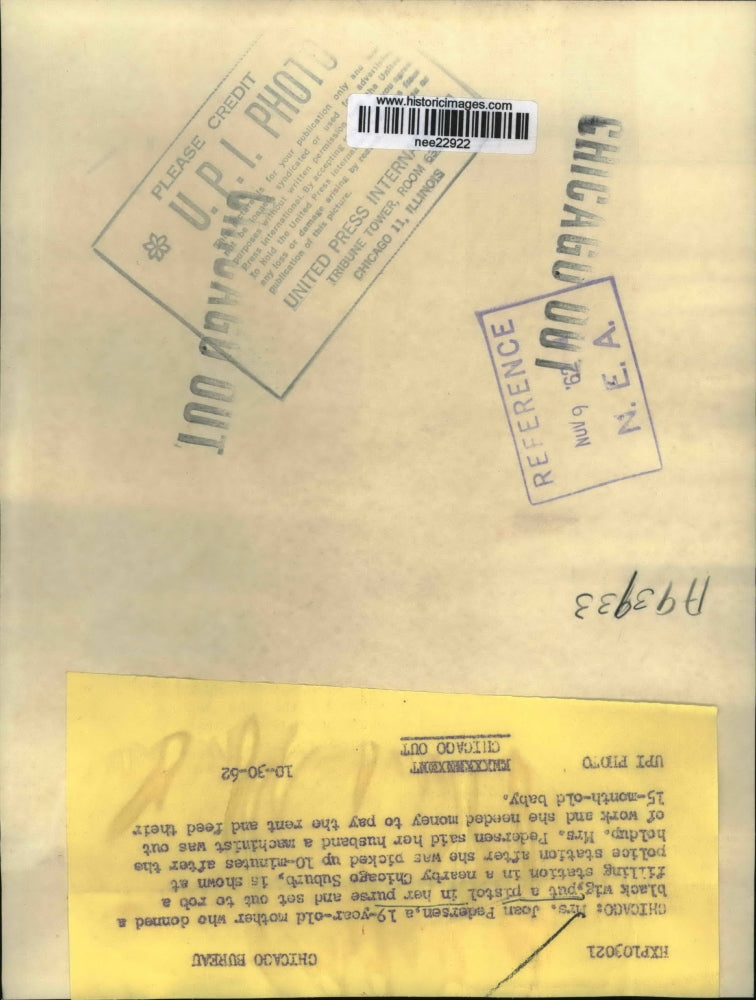 1962 Press Photo Mrs Joan Federson Set Out To rob Filling Station In Chicago