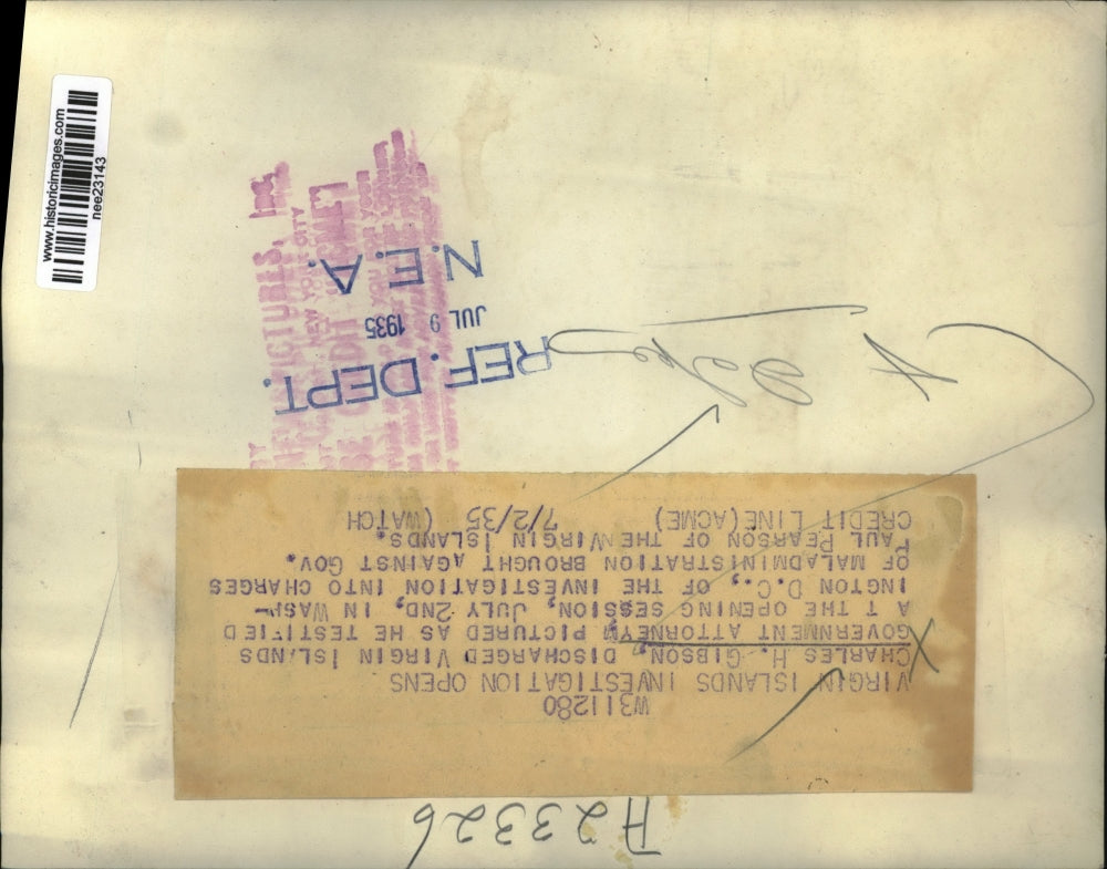 1935 Press Photo Charles H. Gibson testifies in Washington D.C. - nee23143