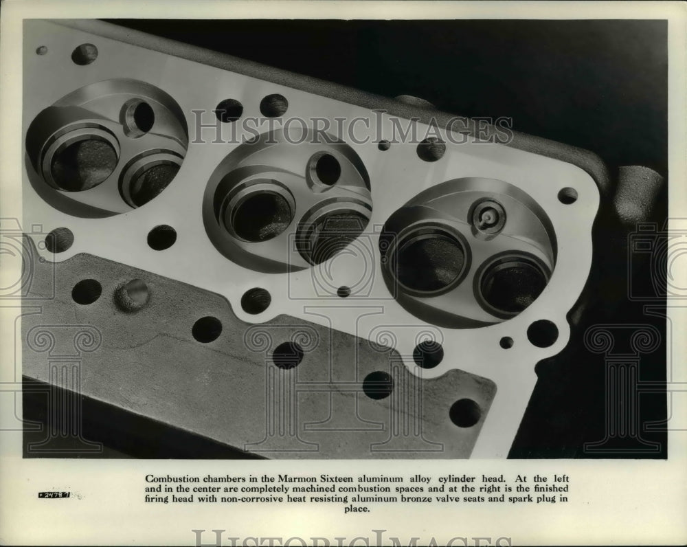1930 Press Photo Combustion Chambers in Marmon Sixteen Aluminum Alloy